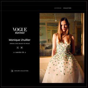$5990 New Monique Lhuillier Crystal Bead Embellished Floral Tulle Runway Dress